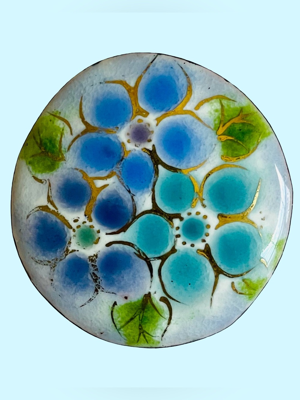 Vintage Mid-Century Enameled Floral Brooch